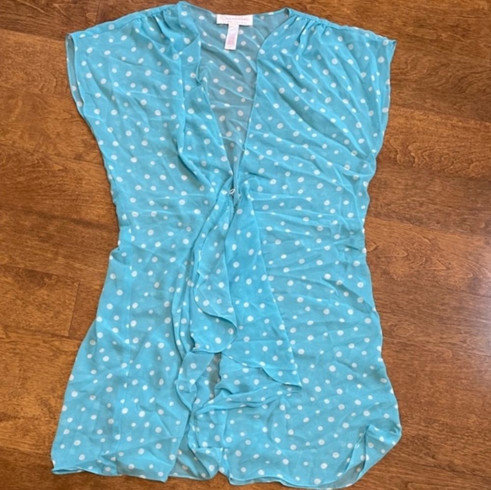 Blue Polka Dot Nightgown With Robe - Picture 3 of 5